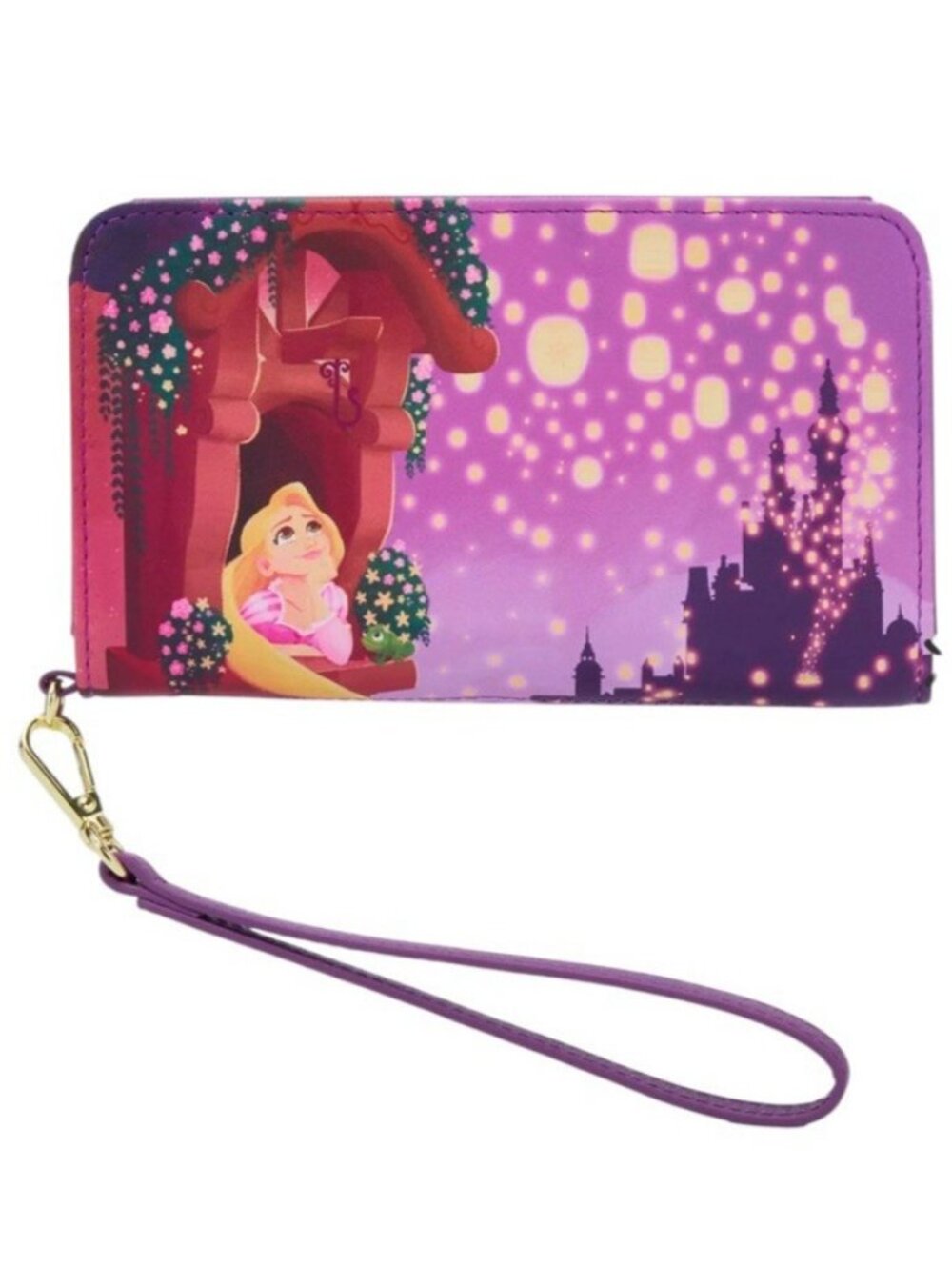 Loungefly Disney Tangled Rapunzel Lantern Night Tech Wallet Wristlet Purse NWT